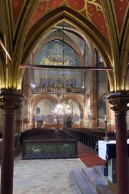 France, Bas-Rhin (67), Strasbourg, vieille ville classée au Patrimoine Mondial de l'UNESCO, église protestante Saint-Pierre-le-Jeune, sous le jubé du 14ème siècle