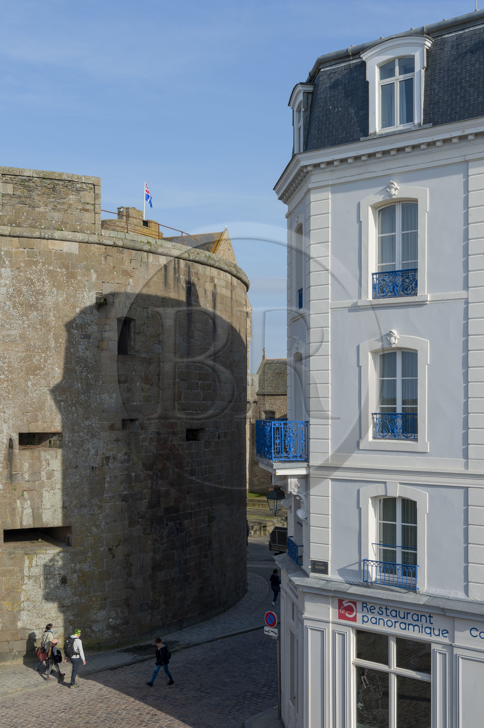 France, Ille-et-Vilaine (35), Côte d'Emeraude, Saint-Malo, la tour Quic-en-Groigne dans la ville intra-muros
