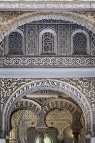 Espagne, Andalousie, Séville, Alcazar de Séville (Reales Alcazares de Sevilla), classé Patrimoine Mondial de l'UNESCO, Palais mudéjar ou de Pierre Ier