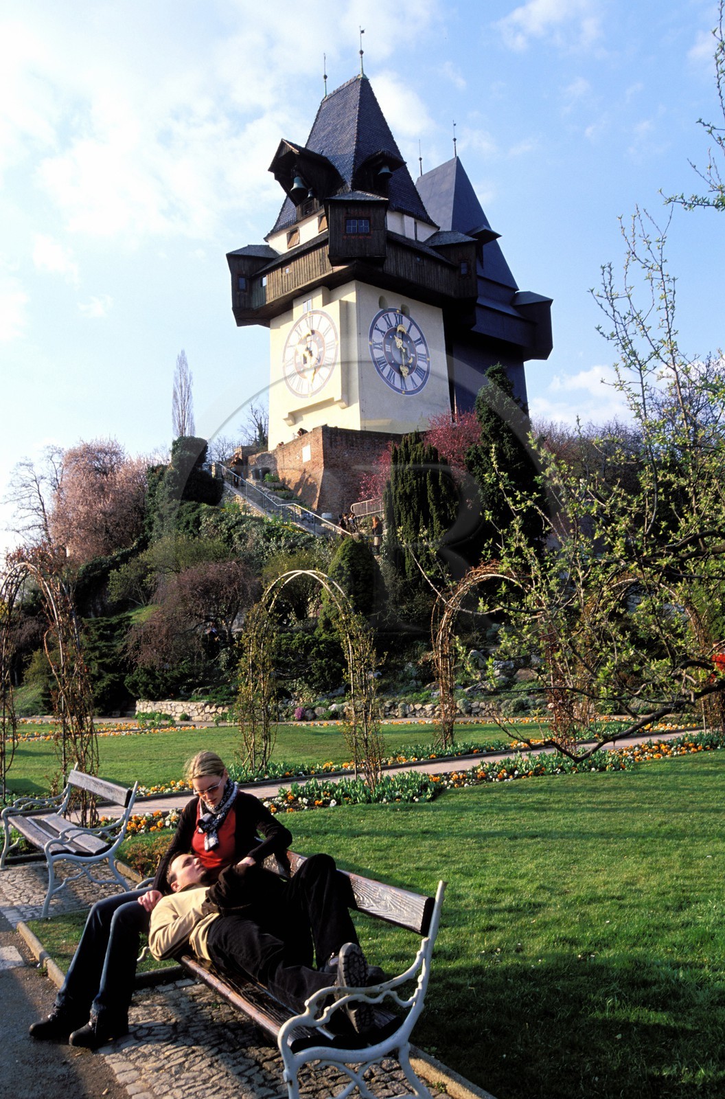 Autriche, Styrie, Graz, centre historique classé Patrimoine Mondial de l'UNESCO, la tour de l'Horloge (Uhrturm) sur le Schlossberg