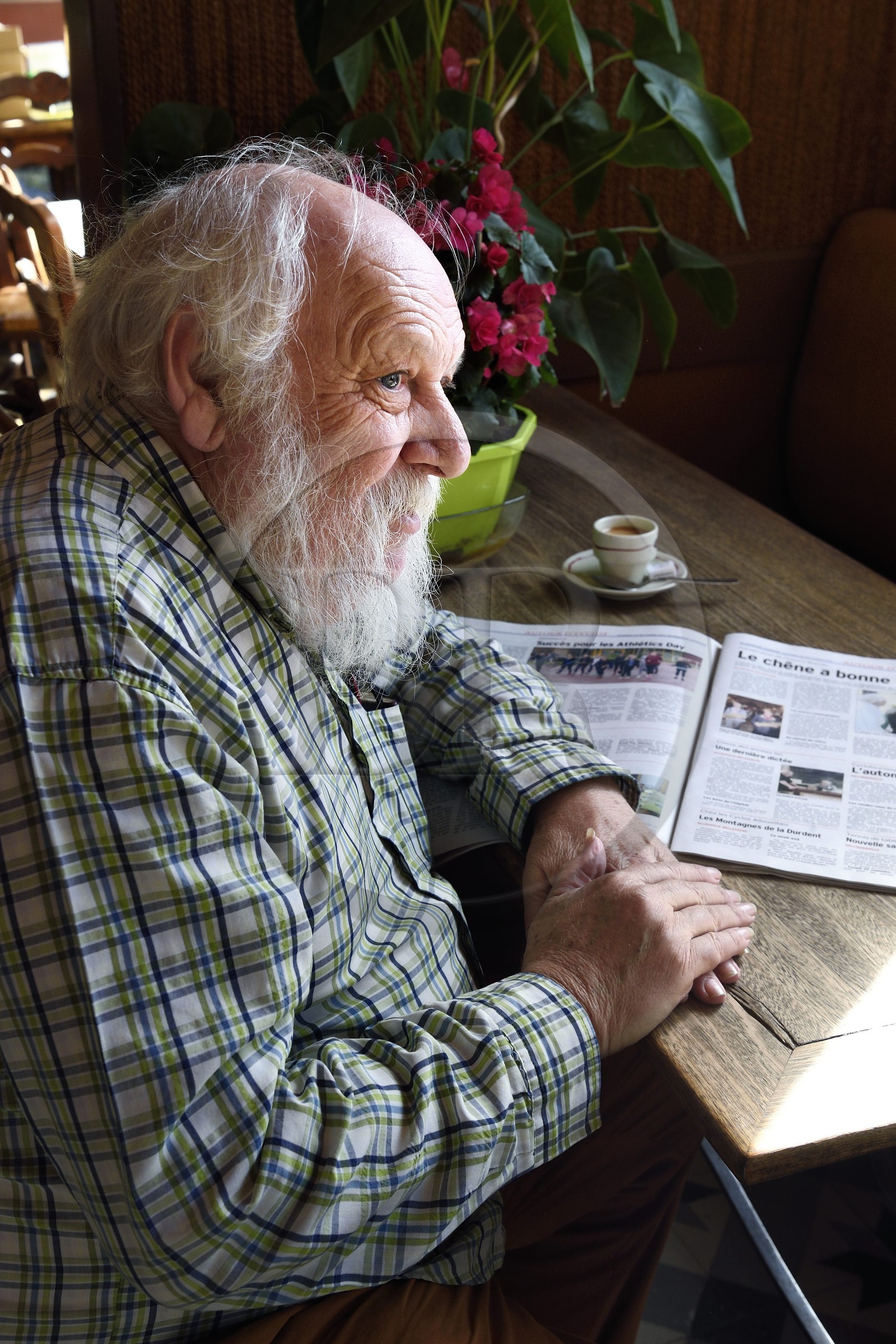 France, Seine-Maritime (76), Pays de Caux, Allouville-Bellefosse, Roger Devaux, correspondant historique du courrier Cauchois qui a tourné dans le film Le Chêne d’Allouville