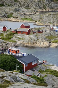 Suède, Västra Götaland, baignade à Väderöarna (iles météo) au large de Fjällbacka