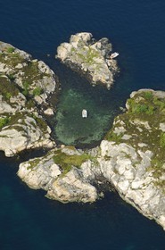 Norvège, Hordaland, région de Bergen, petites îles autour de la ville (vue aérienne)
