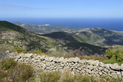 France, Haute-Corse (2B), la Balagne vue depuis les hauteurs de la région du Giussani