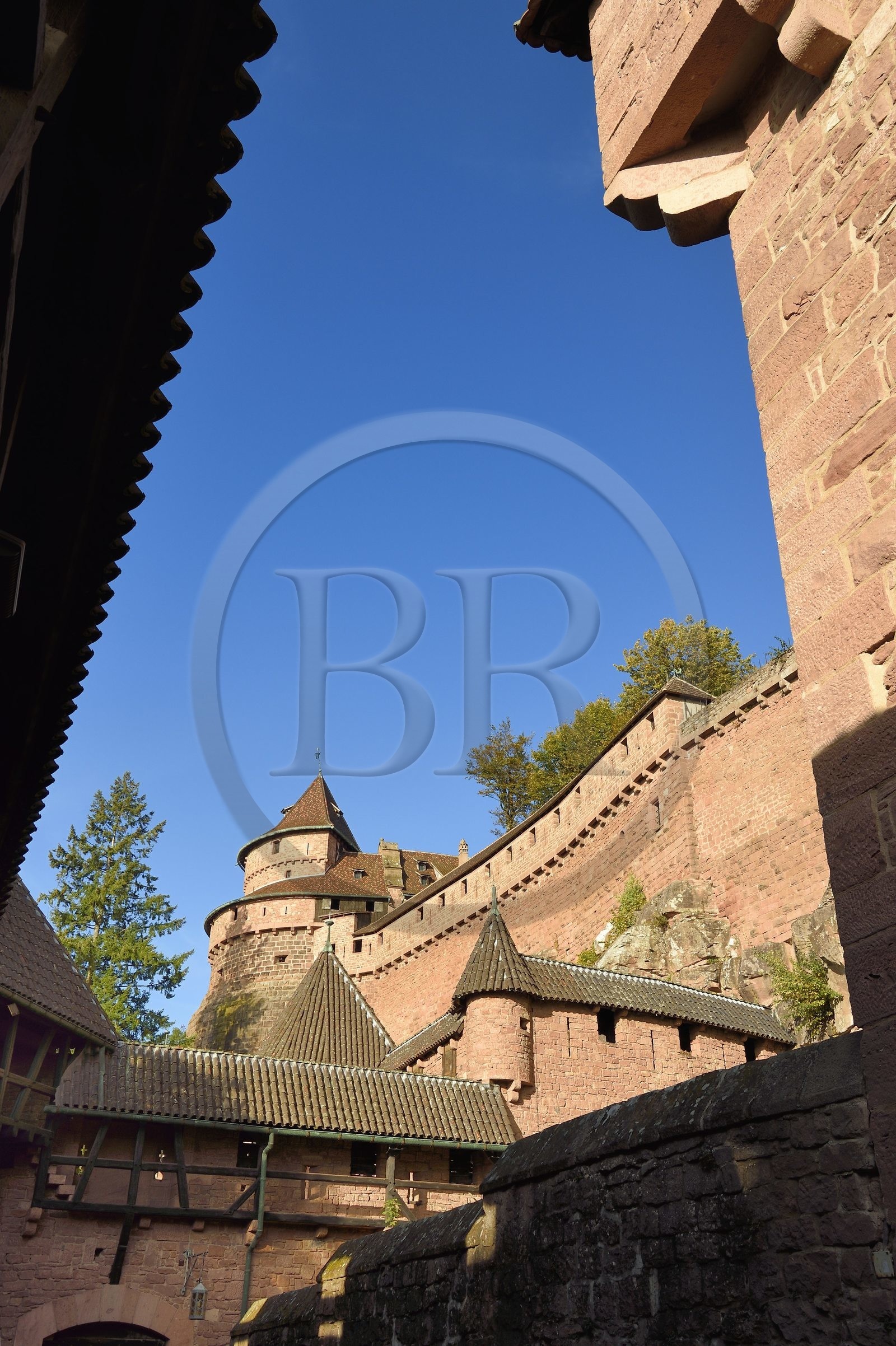 France, Bas-Rhin (67), Orschwiller, le chateau du Haut-Koenigsbourg, le grand bastion