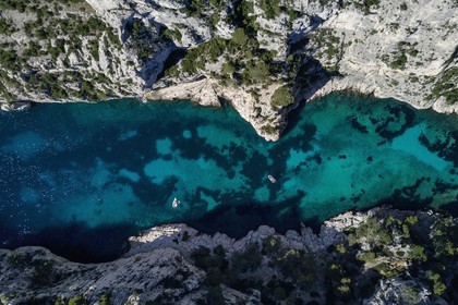 France, Bouches-du-Rhône (13), Marseille, Parc national des Calanques, Calanque d'En-Vau (demande d'autorisation nécessaire avant publication)