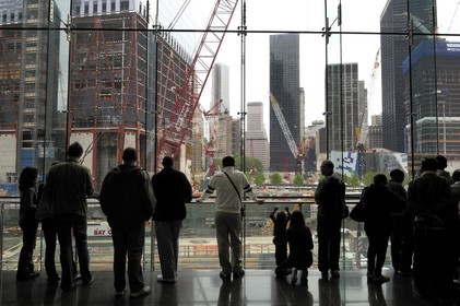 Etats-Unis, New-York, Manhattan, reconstruction du site de Ground Zero avec le One World Trade Center (Freedom Tower)