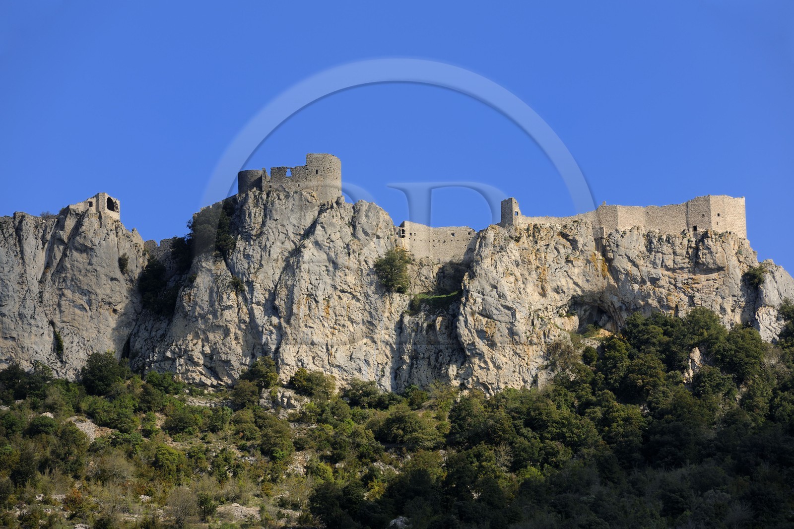 France, Aude (11), Pays Cathare, le château de Peyrepertuse du XIIe siecle