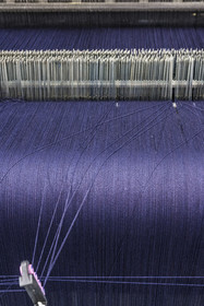 France, Gard (30), Nimes, Guillaume Sagot, fondateur de l’Atelier de Nîmes qui a relancé la fabrication de toiles de jean traditionnelles