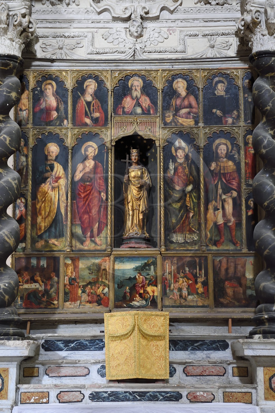 France, Alpes-Maritimes (06), Contes, église Sainte-Marie-Madeleine, le retable de Sainte-Marie-Madeleine
