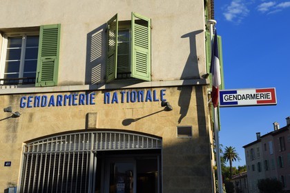 France, Var (83), Saint-Tropez, La Gendarmerie célèbre depuis Le Gendarme de Saint-Tropez, film français réalisé par Jean Girault