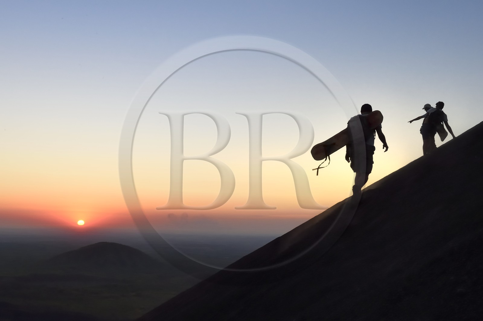Nicaragua, région de Leon, Volcan Cerro Negro dans la cordillère des Maribios (ou Marrabios), Volcano surfing également connu comme ash boarding
