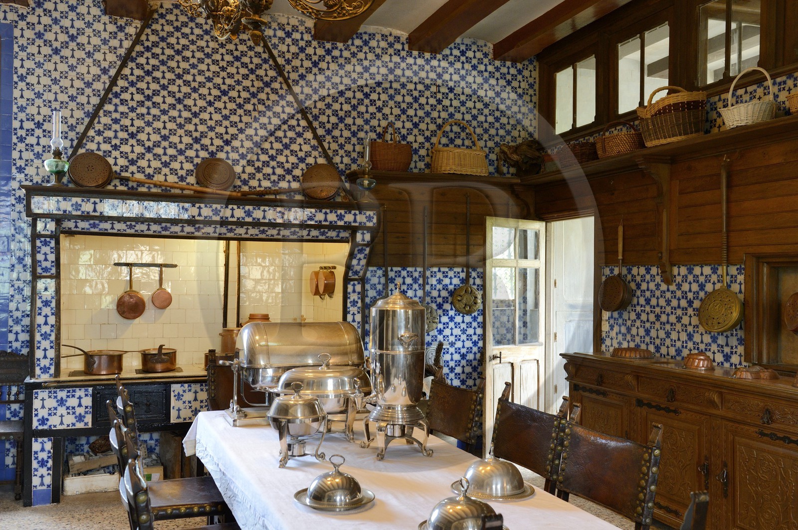 France, Finistère (29), le château de Keriolet aux environs de Concarneau, la cuisine