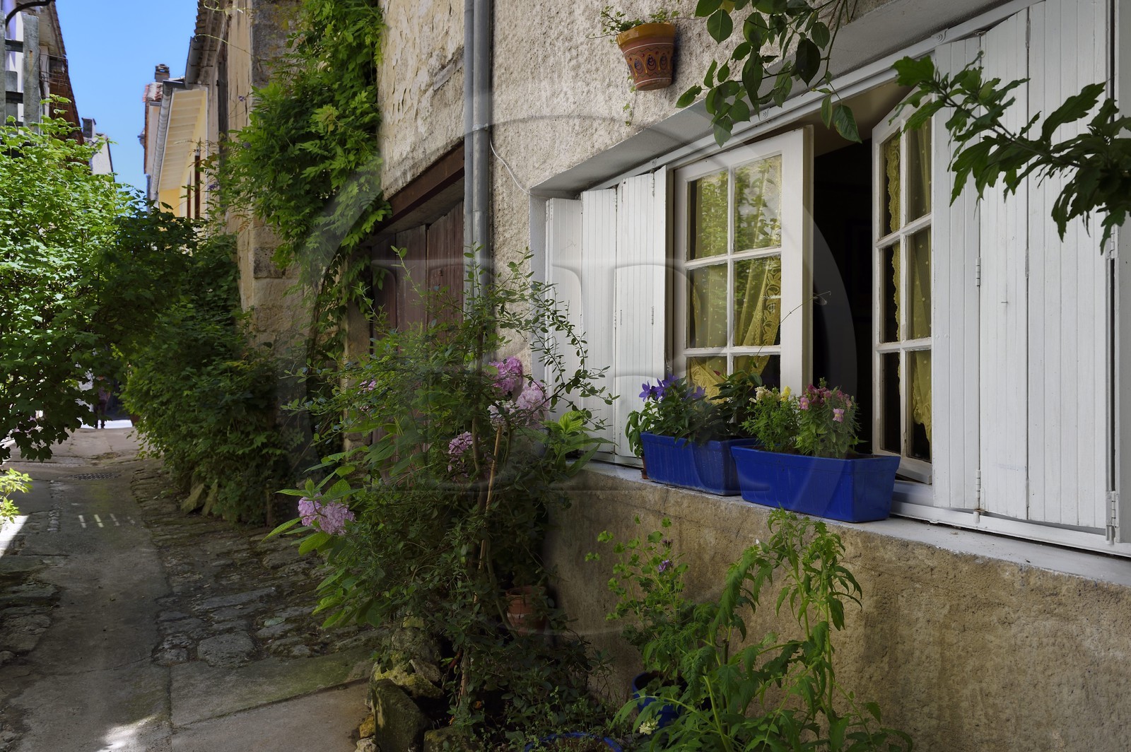 France, Dordogne (24), Perigord Pourpre, Bastide de Eymet, Carreyrou (ruelle)