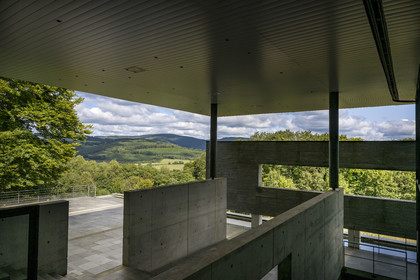 France, Saône-et-Loire (71), parc naturel régional du Morvan, Saint-Léger-sous-Beuvray, oppidum de Bibracte, capitale du peuple celte des Éduens, le musée de la civilisation celtique sur le mont Beuvray
