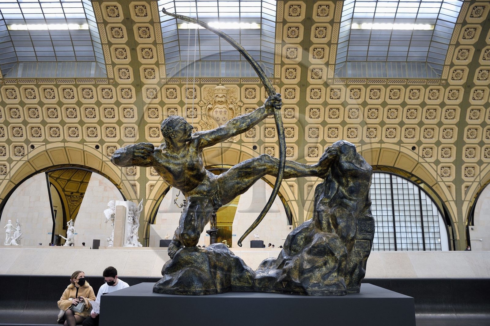 France, Paris (75), le musée d'Orsay, sculpture de Héraklès archer ou Héraclès tue les oiseaux du lac Stymphale (1909) par Antoine Bourdelle
