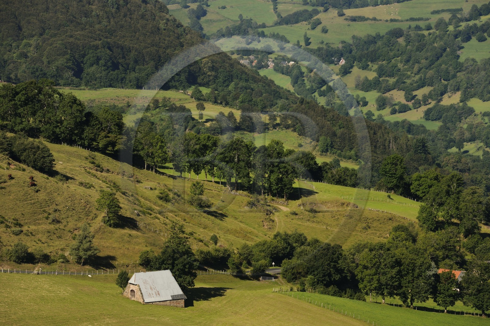 France, Cantal (15), monts du Cantal, Parc Naturel Régional des Volcans d' Auvergne, un buron dans la vallée de la Jordanne vers Mandaille-Saint-Julien