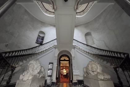 France, Corse-du-Sud (2A), Ajaccio, le grand escalier de la bibliothèque Fesch dans le palais Fesch