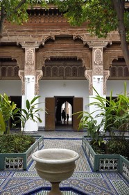 Maroc, Haut-Atlas, Marrakech, ville impériale, Médina classée Patrimoine Mondial de l'UNESCO, Palais de la Bahia