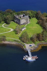 Royaume-Uni, Ecosse, Highland, Oban, Dunollie Castle du Clan MacDougall (vue aérienne)