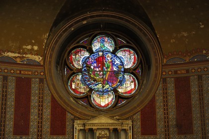 France, Meuse (55), Verdun, Ville Haute, cathédrale Notre-Dame du Xe siècle, rosace