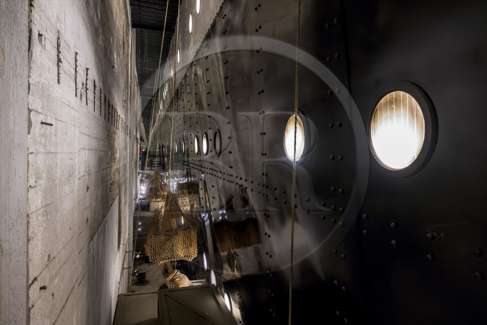 France, Loire-Atlantique (44), Saint-Nazaire, l'Escal'Atlantic dans l'ancienne base sous-marine allemande fait revivre le monde des transatlantiques