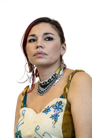 France, Paris (75), siège de l'UNESCO, Twyla Edgi Masuzumi représentante de la communauté Dénée du nord-ouest du Canada