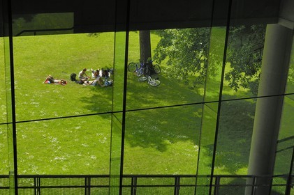 Irlande, Cork, University College Cork, la Glucksman Gallery (art contemporain) par les architectes O'Donnell & Tuomey