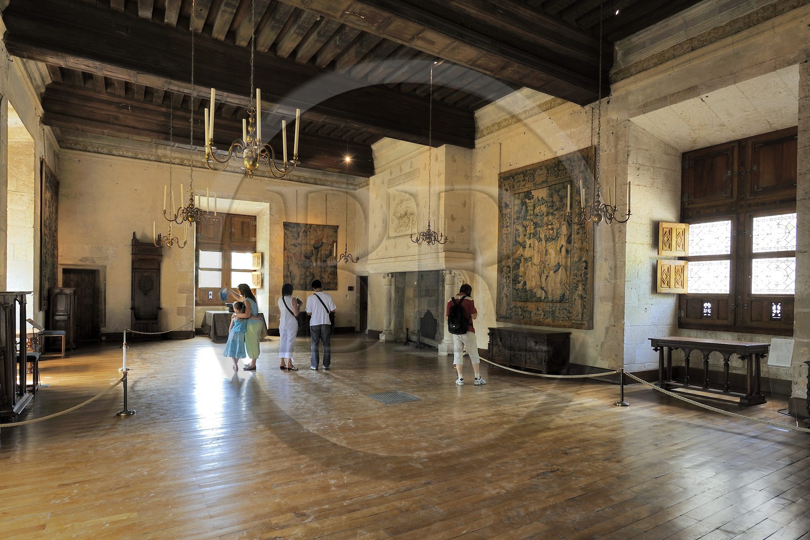 France, Indre-et-Loire (37), Vallée de la Loire classée Patrimoine Mondial de l' UNESCO, château d' Azay-le-Rideau, grande salle ou salle des fêtes