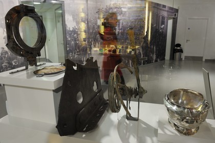 Royaume-Uni, Irlande du Nord, Cultra près de Belfast, Ulster Folk and Transport Museum, objets provenant du naufrage du RMS Titanic