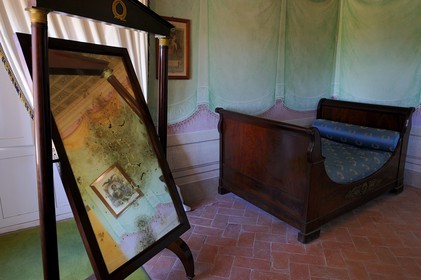 Italie, Toscane, l’Ile d’Elbe, San Martino, la Villa Napoleonica achetée par Napoléon 1er lors de son exile, les appartements de la villa de l'Empereur