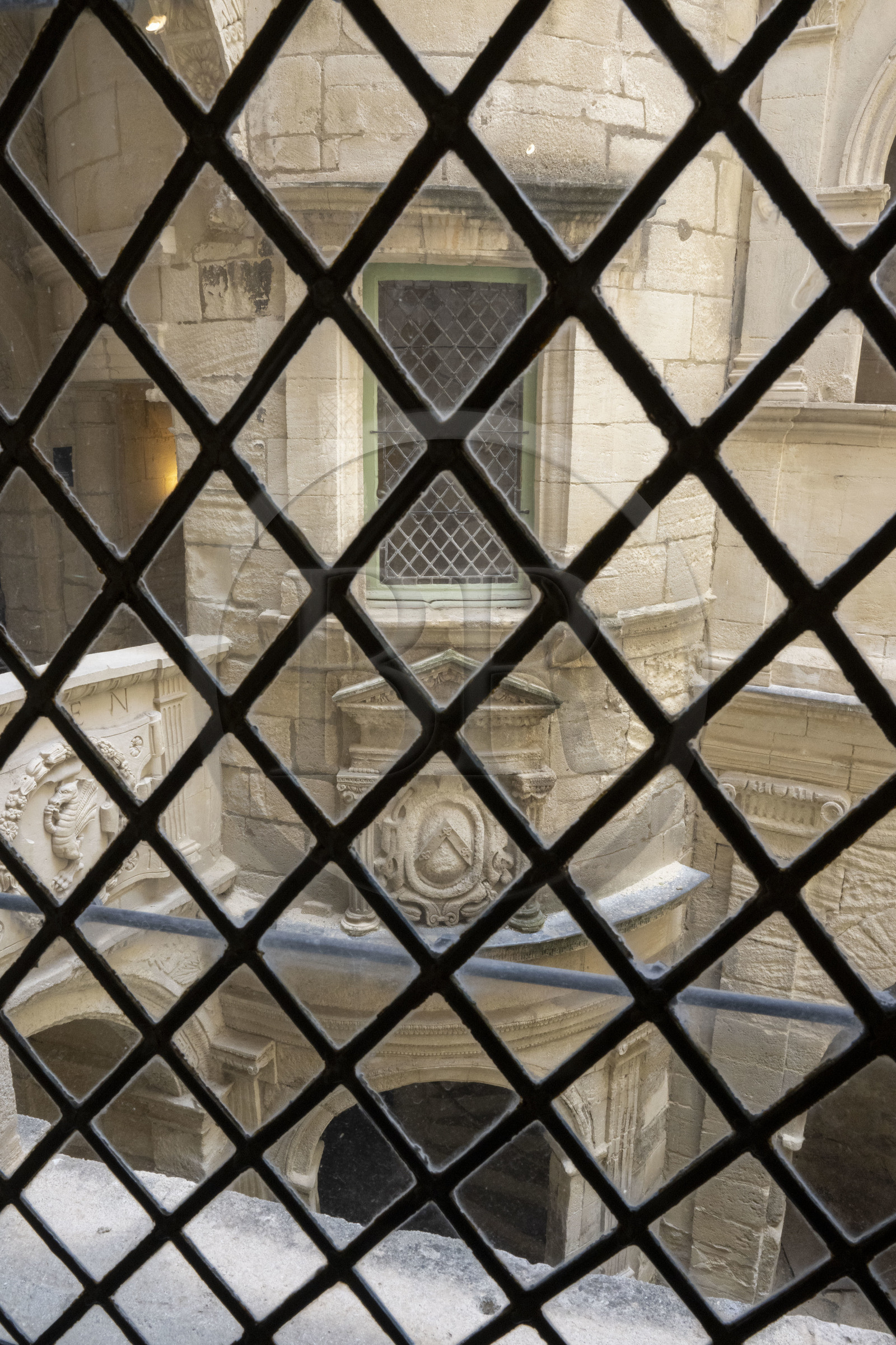 France, Bouches-du-Rhône (13), Parc Naturel Régional des Alpilles, Saint-Rémy-de-Provence, musée des Alpilles, escalier Renaissance