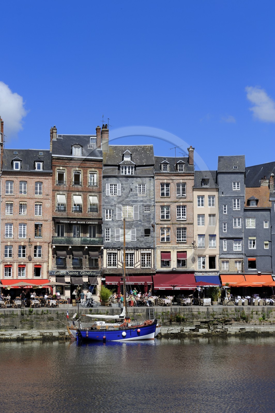 France, Calvados (14), Honfleur, le Vieux-Bassin,le quai Sainte-Catherine