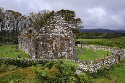 Royaume-Uni, Ecosse, Hébrides intérieures, Ile de Islay, kildalton church sur la côte Est et la Kildalton Cross (croix celtique de Kildalton) sculpté probablement dans la seconde moitié du VIIIème siècle