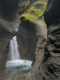 Caraïbes, Ile de la Dominique, Castle Bruce, Parc national du Morne Trois Pitons classé Patrimoine Mondial de l'UNESCO, les Gorges du Titou au départ du sentier menant à la  Vallée de la Désolation puis au Boiling Lake