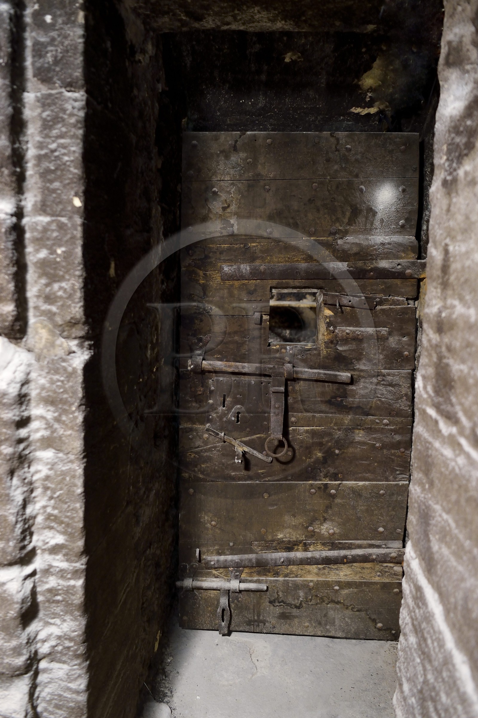 France, Vaucluse (84), Saumane-de-Vaucluse, Chateau de Saumane, une des residences du Marquis de Sade, porte de cachot