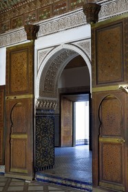 Maroc, Haut-Atlas, Marrakech, ville impériale, Médina classée Patrimoine Mondial de l'UNESCO, Palais de la Bahia