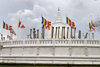 Sri Lanka, province du Centre-Nord, site d'Anuradhapura classé Patrimoine Mondial de l'UNESCO, capitale du Sri Lanka au IIIe siècle avant JC, le lieu sacré de vénération bouddhiste Dagoba de Thuparama