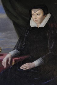 France, Indre-et-Loire (37), château de Chenonceau, chambre de Diane de Poitier, portrait de Catherine de Médicis