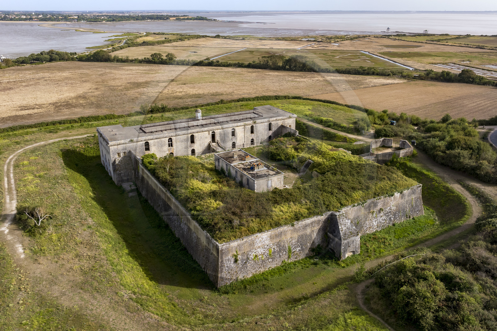 France, Charente-Maritime (17), Port-des-Barques, Ile Madame, le fort construit en 1703 (vue aérienne)
