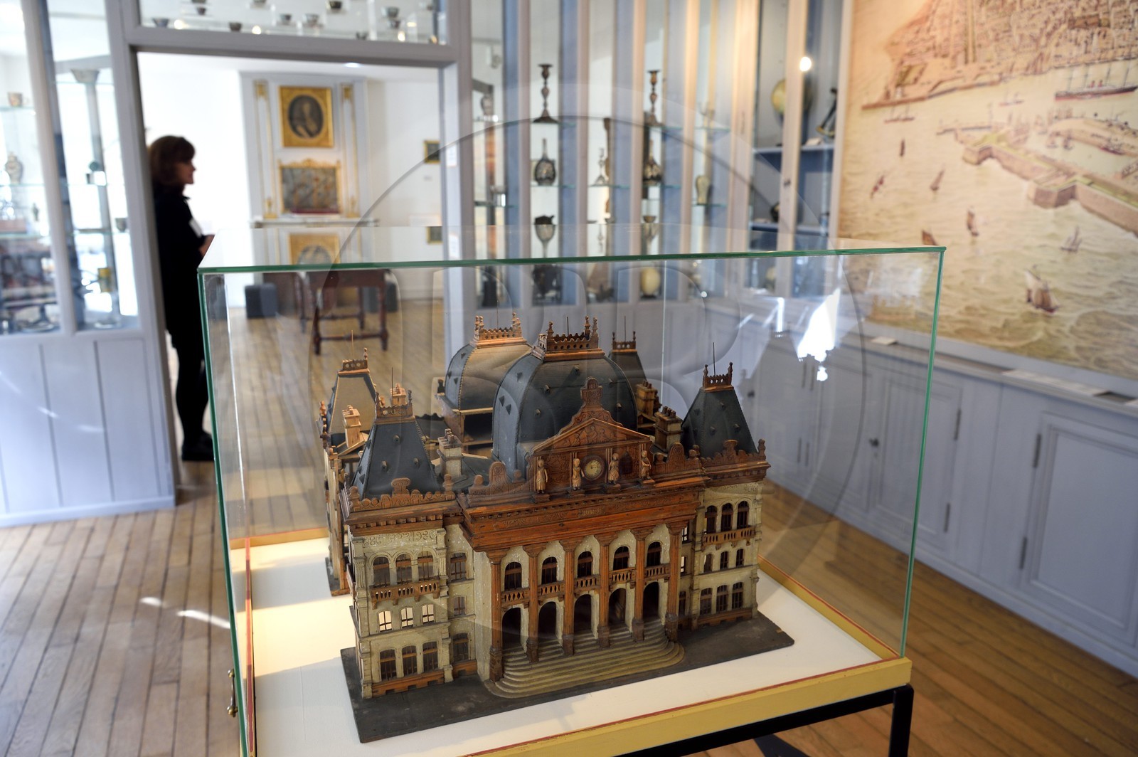 France, Seine-Maritime (76), Le Havre, quartier Saint-François dit quartier Breton, le musée de l'Hotel Dubocage de Bléville, maquette de l'ancien palais de la Bourse du Havre