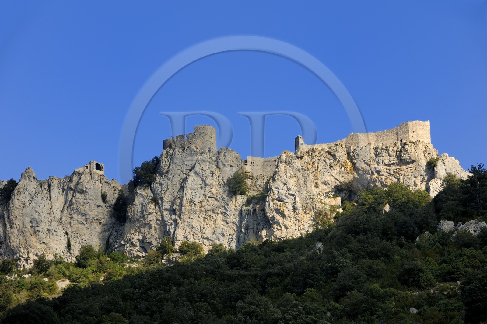 France, Aude (11), Pays Cathare, le château de Peyrepertuse du XIIe siecle