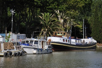 France, Hérault (34), Béziers, Canal du Midi, classé Patrimoine Mondial de l'UNESCO, le Port Neuf