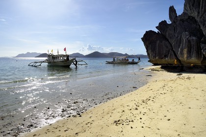 Philippines, Calamian Islands dans le nord de Palawan, Coron Island Natural Biotic Area, Banul Beach