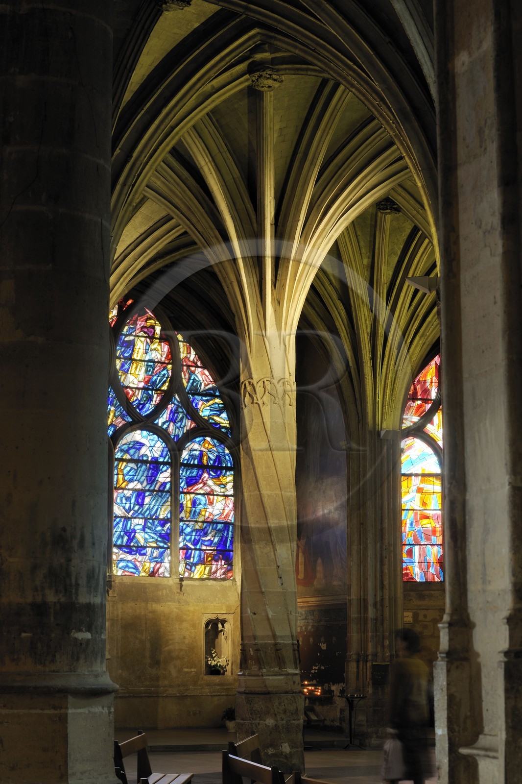 France, Paris (75), Eglise Saint-Séverin , la colonne torse dans le double déambulatoire