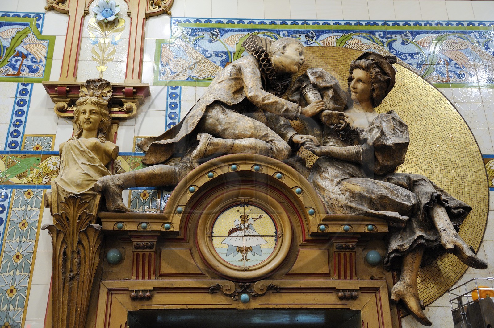 France, Loire-Atlantique (44), Nantes, Brasserie La Cigale classée Monument historique pour son intérieur art nouveau
