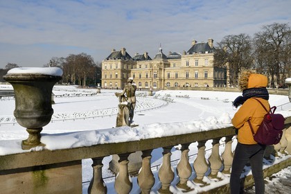 France, Paris (75), quartier Saint-Michel, le jardin du Luxembourg, le palais du Sénat
