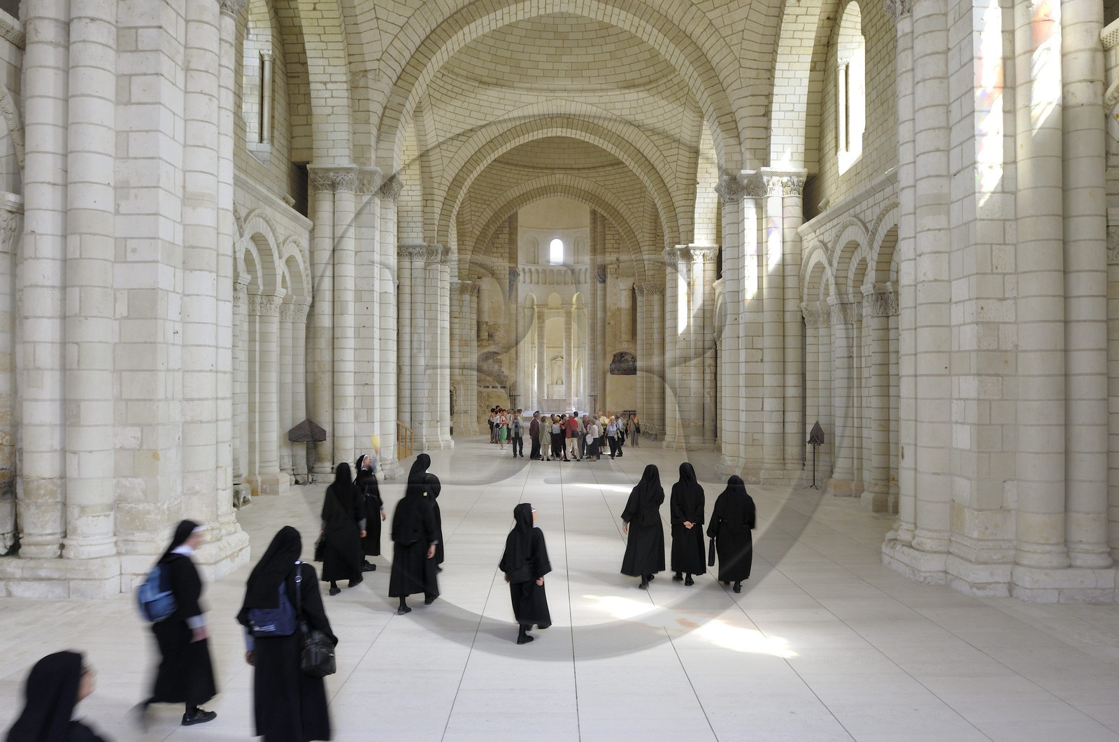 France, Maine et Loire (49), Vallée de la Loire classée Patrimoine Mondial de l' UNESCO, Fontevraud-l'Abbaye, abbaye de Fontevraud, l'église abbatiale