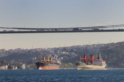 Turquie, Istanbul, le Bosphore et le pont Fatih
