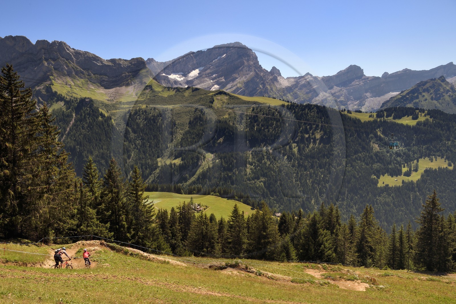 Suisse, canton de Vaud, Gryon, parcours dédié aux VTT